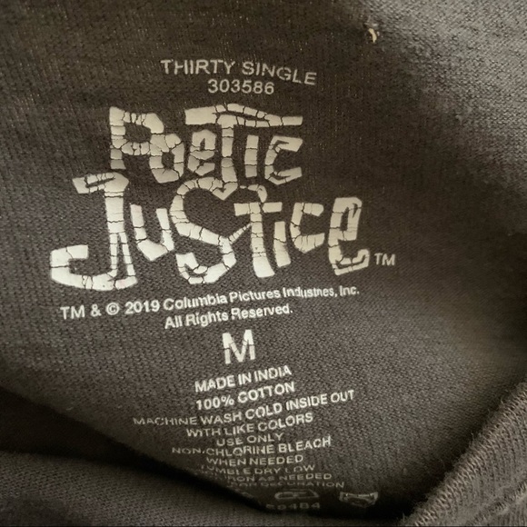 Thirty Single Poetic Justice Tupac Crop L/S Tee - Picture 2 of 7